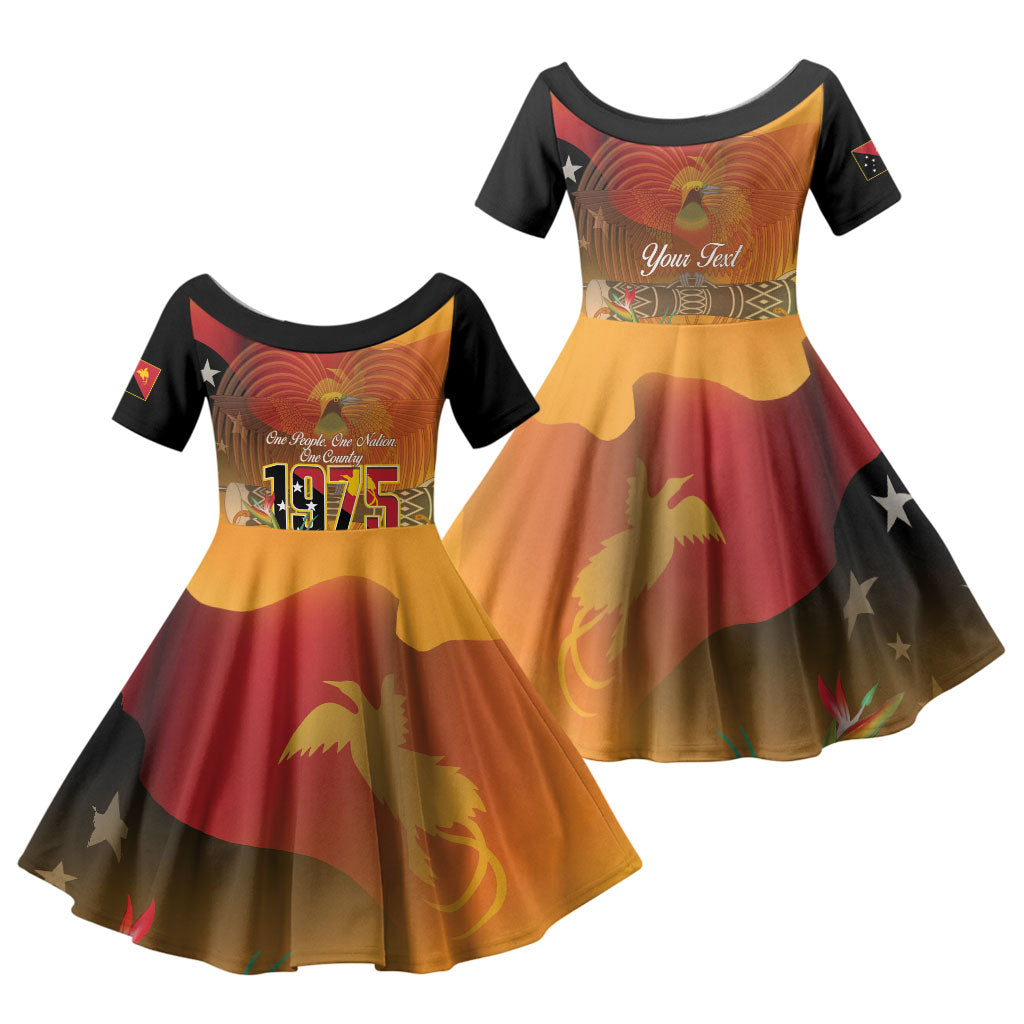 Personalised Papua New Guinea Independence Day Family Matching Puletasi and Hawaiian Shirt One People One Nation One Country