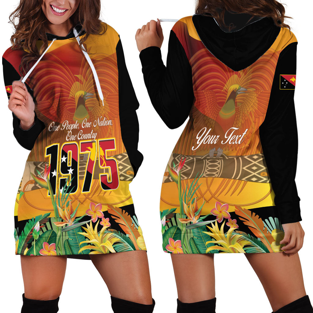 Personalised Papua New Guinea Independence Day Hoodie Dress One People One Nation One Country
