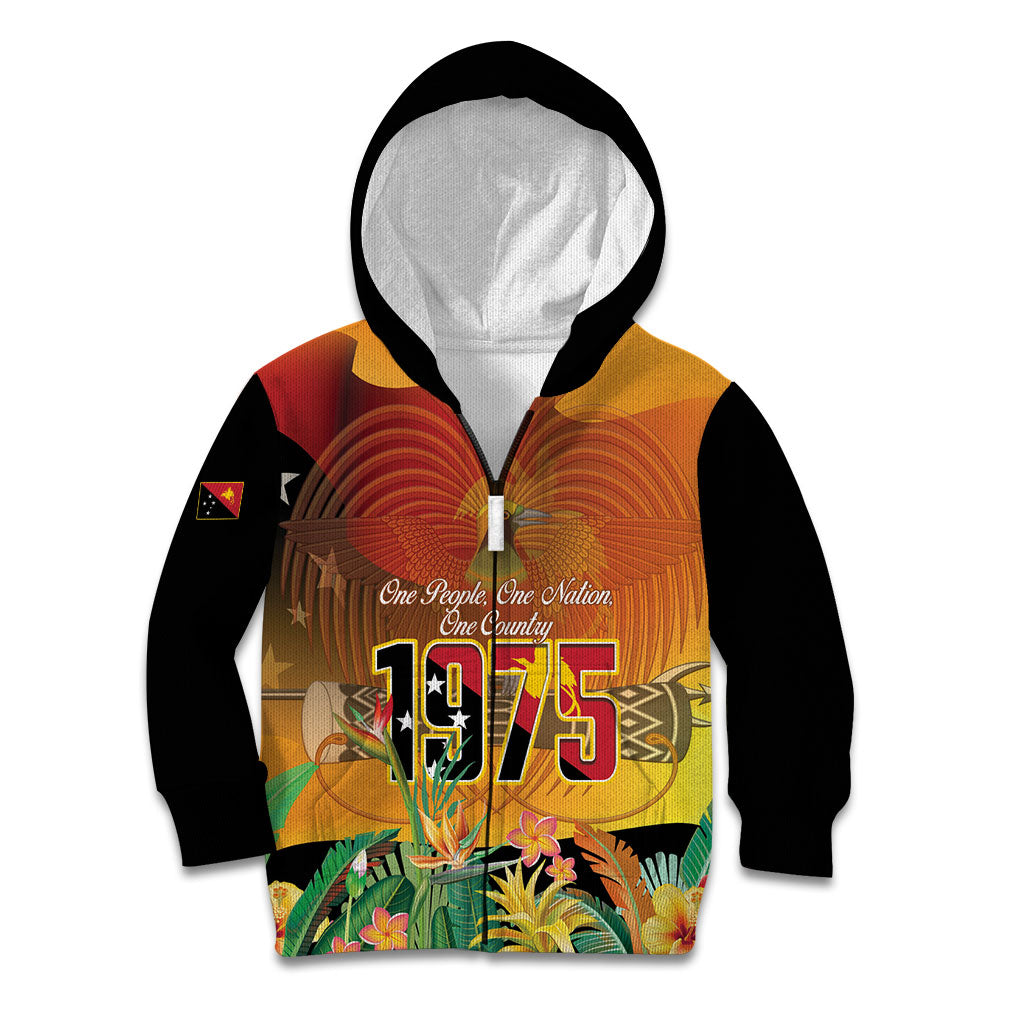 Personalised Papua New Guinea Independence Day Kid Hoodie One People One Nation One Country