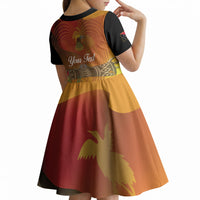 Personalised Papua New Guinea Independence Day Kid Short Sleeve Dress One People One Nation One Country