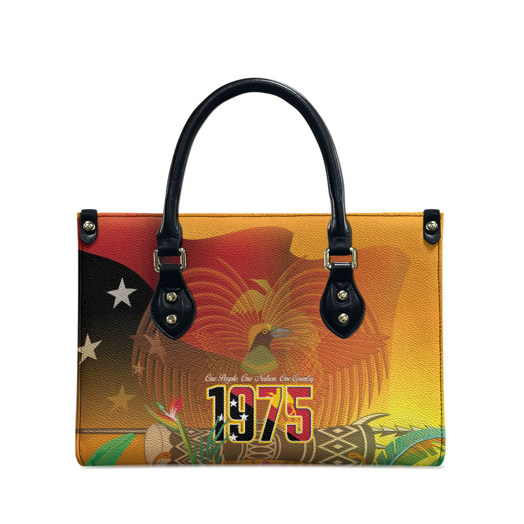 Papua New Guinea Independence Day Leather Bag One People One Nation One Country