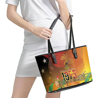 Papua New Guinea Independence Day Leather Tote Bag One People One Nation One Country