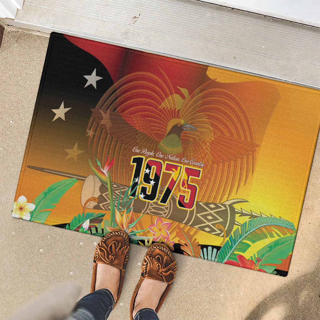 Papua New Guinea Independence Day Rubber Doormat One People One Nation One Country