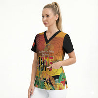 Personalised Papua New Guinea Independence Day Scrub Top One People One Nation One Country