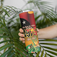 Personalised Papua New Guinea Independence Day Skinny Tumbler One People One Nation One Country