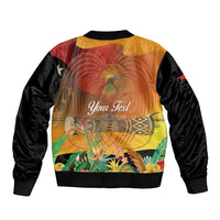 Personalised Papua New Guinea Independence Day Sleeve Zip Bomber Jacket One People One Nation One Country