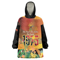 Personalised Papua New Guinea Independence Day Wearable Blanket Hoodie One People One Nation One Country