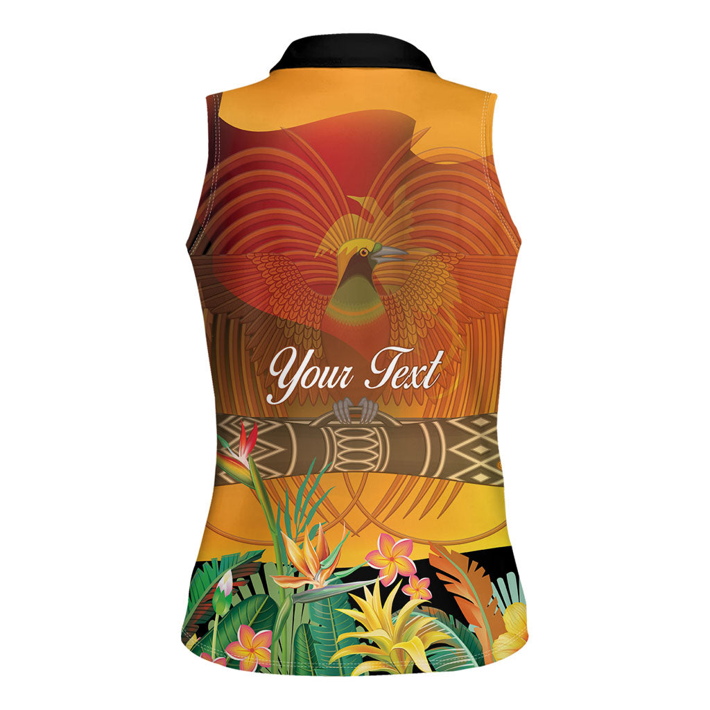 Personalised Papua New Guinea Independence Day Women Sleeveless Polo Shirt One People One Nation One Country