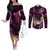 Hawaii Couples Matching Off The Shoulder Long Sleeve Dress and Long Sleeve Button Shirts Pray For Maui Hawaiian Plumeria Be Strong Pink Verison LT14 Pink - Polynesian Pride