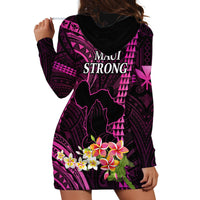 Hawaii Hoodie Dress Pray For Maui Hawaiian Plumeria Be Strong Pink Verison LT14 - Polynesian Pride