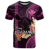 Hawaii T Shirt Pray For Maui Hawaiian Plumeria Be Strong Pink Verison LT14 Pink - Polynesian Pride