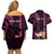 Personalised Hawaii Couples Matching Off Shoulder Short Dress and Hawaiian Shirt Pray For Maui Hawaiian Plumeria Be Strong Pink Verison LT14 - Polynesian Pride