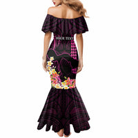 Personalised Hawaii Mermaid Dress Pray For Maui Hawaiian Plumeria Be Strong Pink Verison LT14 - Polynesian Pride