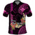 Personalised Hawaii Polo Shirt Pray For Maui Hawaiian Plumeria Be Strong Pink Verison LT14 Pink - Polynesian Pride