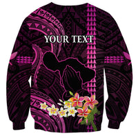Personalised Hawaii Sweatshirt Pray For Maui Hawaiian Plumeria Be Strong Pink Verison LT14 - Polynesian Pride