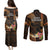 Hawaii Couples Matching Puletasi Dress and Long Sleeve Button Shirts Pray For Maui Hawaiian Plumeria Be Strong Gold Verison LT14 - Polynesian Pride