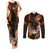 Hawaii Couples Matching Tank Maxi Dress and Long Sleeve Button Shirts Pray For Maui Hawaiian Plumeria Be Strong Gold Verison LT14 Gold - Polynesian Pride