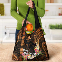 Gold Hawaii Grocery Bag Pray For Maui Hawaiian Plumeria Be Strong