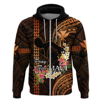 Hawaii Hoodie Pray For Maui Hawaiian Plumeria Be Strong Gold Verison LT14 Zip Hoodie Gold - Polynesian Pride