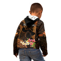 Hawaii Kid Hoodie Pray For Maui Hawaiian Plumeria Be Strong Gold Verison LT14 - Polynesian Pride