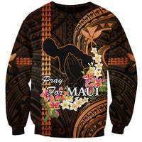 Hawaii Sweatshirt Pray For Maui Hawaiian Plumeria Be Strong Gold Verison LT14 Unisex Gold - Polynesian Pride
