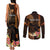 Personalised Hawaii Couples Matching Tank Maxi Dress and Long Sleeve Button Shirts Pray For Maui Hawaiian Plumeria Be Strong Gold Verison LT14 - Polynesian Pride