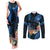 Hawaii Couples Matching Tank Maxi Dress and Long Sleeve Button Shirts Pray For Maui Hawaiian Plumeria Be Strong Blue Verison LT14 Blue - Polynesian Pride