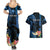 Personalised Hawaii Couples Matching Summer Maxi Dress and Hawaiian Shirt Pray For Maui Hawaiian Plumeria Be Strong Blue Verison LT14 - Polynesian Pride
