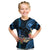 Personalised Hawaii Kid T Shirt Pray For Maui Hawaiian Plumeria Be Strong Blue Verison LT14 Blue - Polynesian Pride