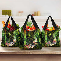 Reggae Hawaii Grocery Bag Pray For Maui Hawaiian Plumeria Be Strong