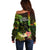 Hawaii Off Shoulder Sweater Pray For Maui Hawaiian Plumeria Be Strong Reggae Verison LT14 - Polynesian Pride