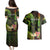 Personalised Hawaii Couples Matching Puletasi Dress and Hawaiian Shirt Pray For Maui Hawaiian Plumeria Be Strong Reggae Verison LT14 - Polynesian Pride