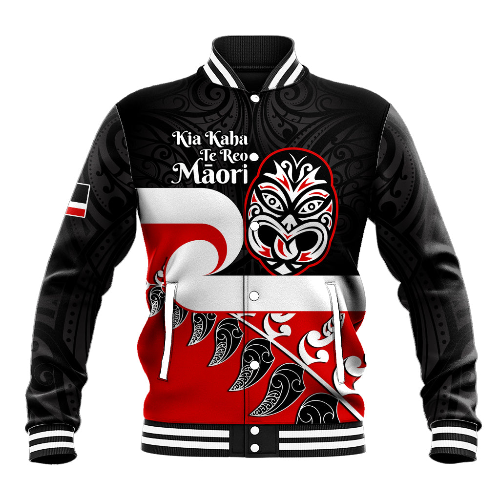 Personalised Te Reo Maori New Zealand Baseball Jacket Kia Haka Maori Fern With Tino Rangatiratanga LT14 Unisex Red - Polynesian Pride