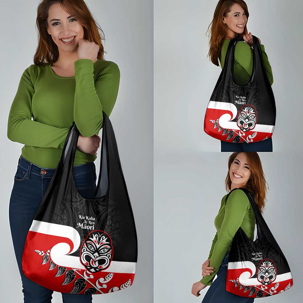 Te Reo Maori New Zealand Grocery Bag Kia Kaha Maori Fern With Tino Rangatiratanga