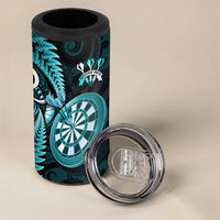 Personalised New Zealand Darts 4 in 1 Can Cooler Tumbler Happiness Is A Tight Threesome Maori Turquoise