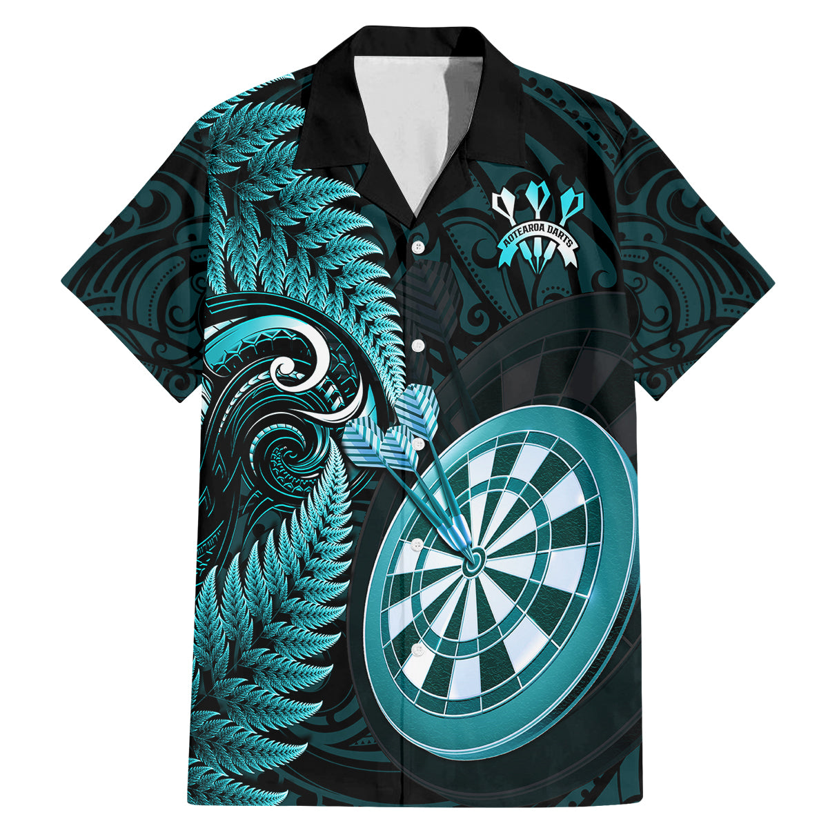 personalised-new-zealand-darts-family-matching-mermaid-dress-and-hawaiian-shirt-happiness-is-a-tight-threesome-maori-turquoise