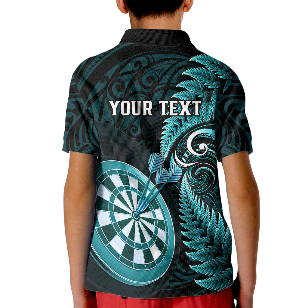 Personalised New Zealand Darts Kid Polo Shirt Happiness Is A Tight Threesome Maori Turquoise LT14 - Polynesian Pride