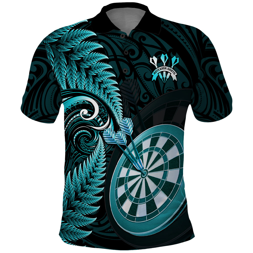 Personalised New Zealand Darts Polo Shirt Happiness Is A Tight Threesome Maori Turquoise LT14 Turquoise - Polynesian Pride