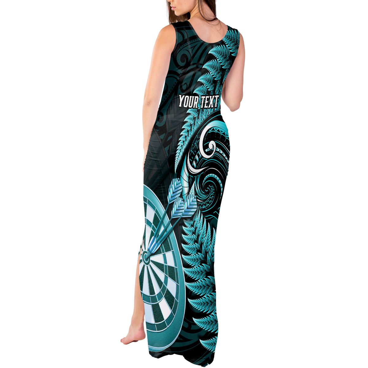 personalised-new-zealand-darts-tank-maxi-dress-happiness-is-a-tight-threesome-maori-turquoise