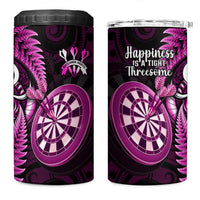 New Zealand Darts 4 in 1 Can Cooler Tumbler Happiness Is A Tight Threesome Maori Pink