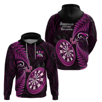 New Zealand Darts Hoodie Happiness Is A Tight Threesome Maori Pink LT14 - Polynesian Pride