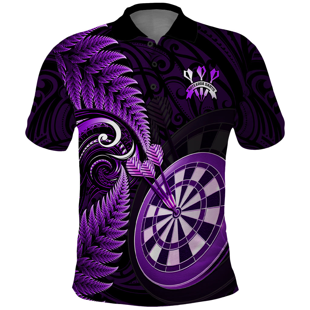 New Zealand Darts Polo Shirt Happiness Is A Tight Threesome Maori Purple LT14 Purple - Polynesian Pride