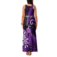 Personalised New Zealand Darts Family Matching Tank Maxi Dress and Hawaiian Shirt Happiness Is A Tight Threesome Maori Purple LT14 - Polynesian Pride