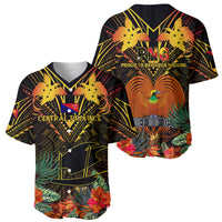 Papua New Guinea Central Province Baseball Jersey Papua Niugini Coat Of Arms With Flag Style LT14 - Polynesian Pride