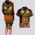 Papua New Guinea Central Province Couples Matching Long Sleeve Bodycon Dress and Hawaiian Shirt Papua Niugini Coat Of Arms With Flag Style LT14 - Polynesian Pride