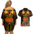 Papua New Guinea Central Province Couples Matching Off Shoulder Short Dress and Hawaiian Shirt Papua Niugini Coat Of Arms With Flag Style LT14 - Polynesian Pride