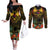 Papua New Guinea Central Province Couples Matching Off The Shoulder Long Sleeve Dress and Long Sleeve Button Shirts Papua Niugini Coat Of Arms With Flag Style LT14 Black - Polynesian Pride