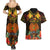 Papua New Guinea Central Province Couples Matching Summer Maxi Dress and Hawaiian Shirt Papua Niugini Coat Of Arms With Flag Style LT14 - Polynesian Pride