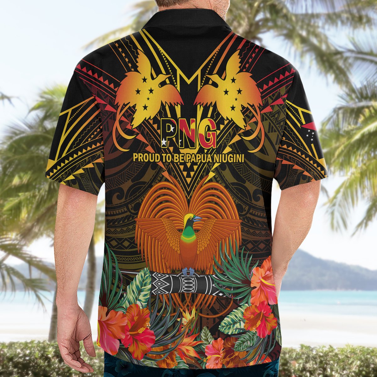 Papua New Guinea Central Province Hawaiian Shirt Papua Niugini Coat Of Arms With Flag Style LT14 - Polynesian Pride