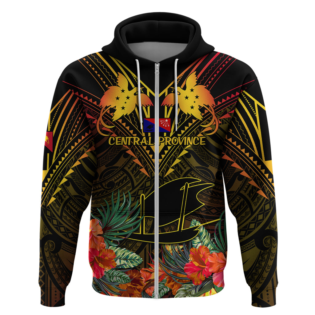 Papua New Guinea Central Province Hoodie Papua Niugini Coat Of Arms With Flag Style LT14 - Polynesian Pride